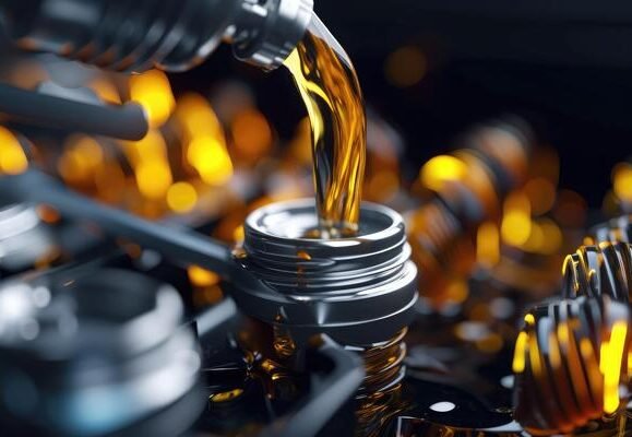 ai-generated-refueling-and-pouring-oil-quality-into-the-engine-motor-car-transmission-and-maintenance-gear-energy-fuel-concept-photo